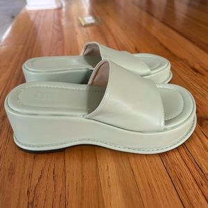 Light Sage Green Platform Sandals